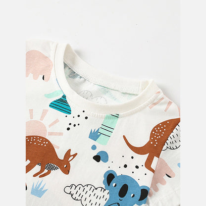 MyKids-USA® Boys’ Animals Cartoon Pattern Short Sleeves T-Shirt In European And American Style