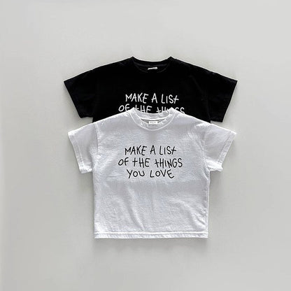 MyKids-USA® Kids Unisex Letters Pattern Short Sleeves T-Shirt