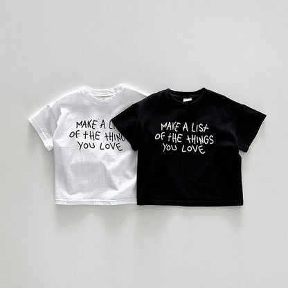 MyKids-USA® Kids Unisex Letters Pattern Short Sleeves T-Shirt
