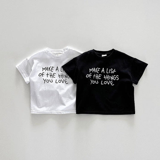MyKids-USA® Kids Unisex Letters Pattern Short Sleeves T-Shirt