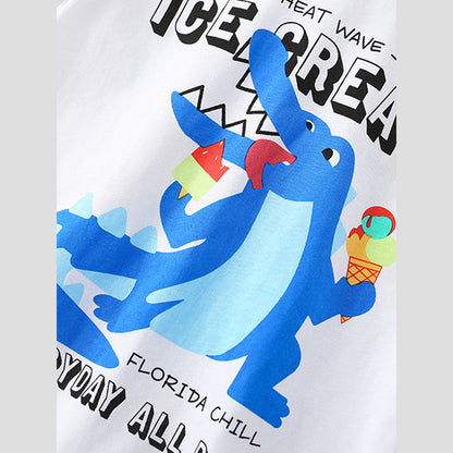 MyKids-USA® Baby Kids Boys Animals Cartoon Print T-Shirt And Shorts Clothing Set