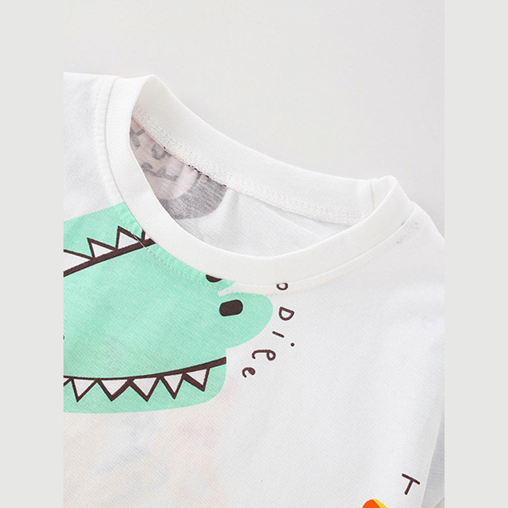 MyKids-USA® Baby Kids Boys Animals Cartoon Print T-Shirt And Casual Shorts Clothing Set