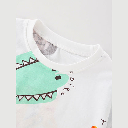 MyKids-USA® Baby Kids Boys Animals Cartoon Print T-Shirt And Casual Shorts Clothing Set