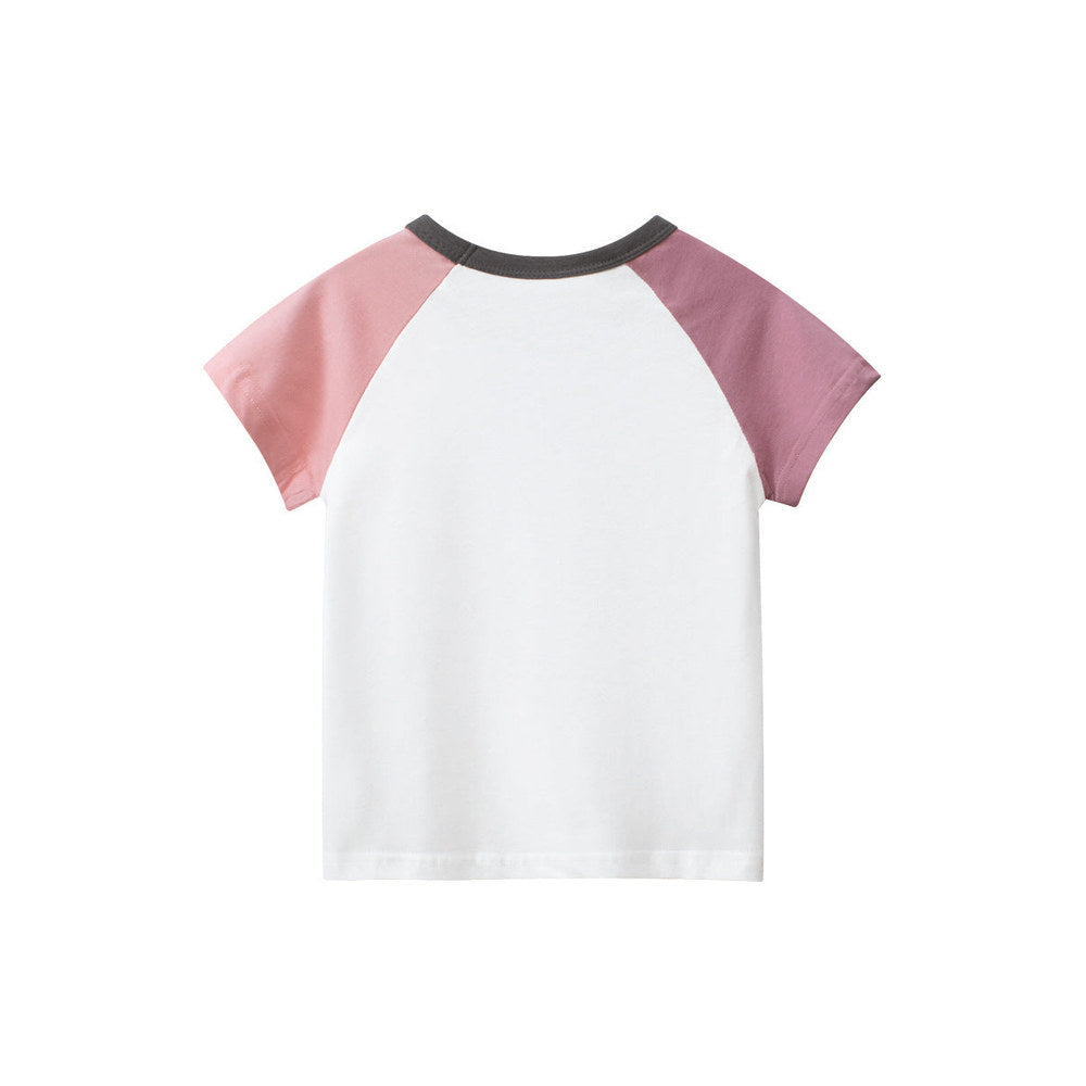 MyKids-USA® Ice-Cream Cartoon Print Girls’ T-Shirt In European And American Style For