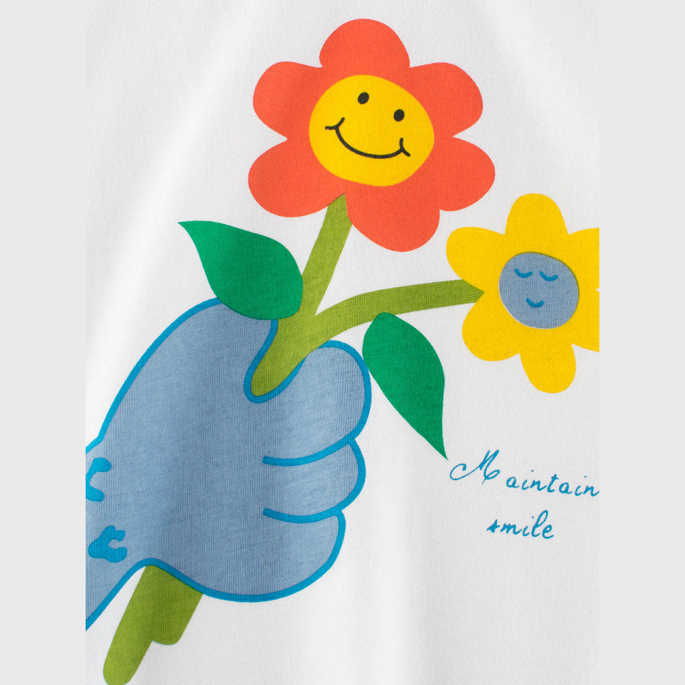 MyKids-USA® Flowers Cartoon Print Girls’ T-Shirt In European And American Style