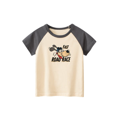 MyKids-USA® Boys’ Cartoon Animals Pattern T-Shirt In European And American Style