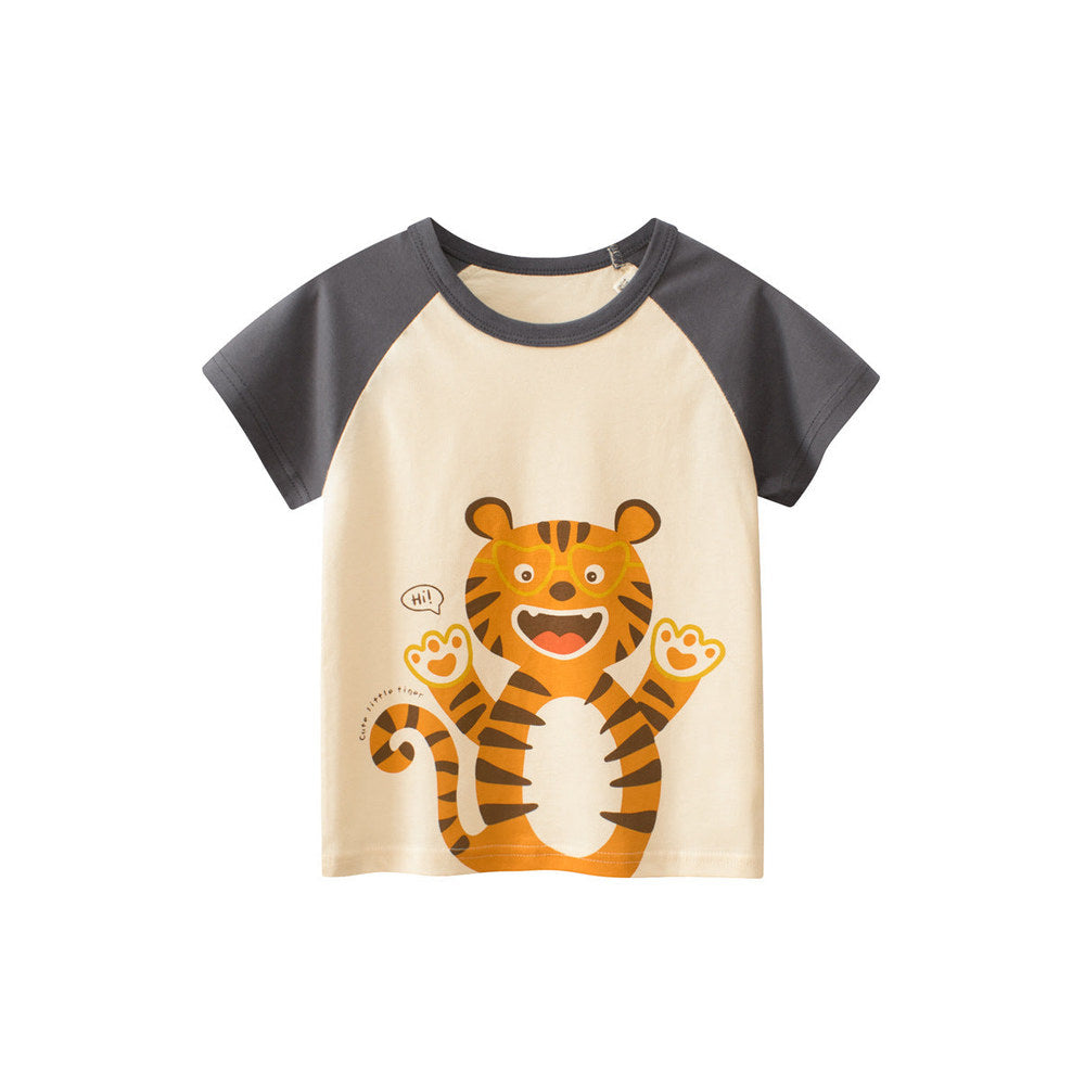 MyKids-USA® Boys’ Cartoon Animals Pattern T-Shirt In European And American Style