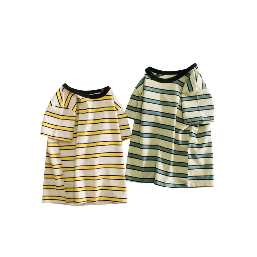 MyKids-USA® Boys’ Striped Pattern Casual T-Shirt In European And American Style