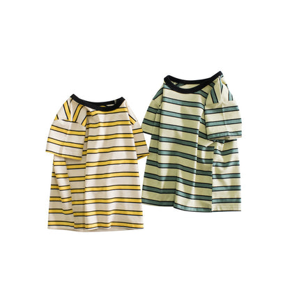 MyKids-USA® Boys’ Striped Pattern Casual T-Shirt In European And American Style