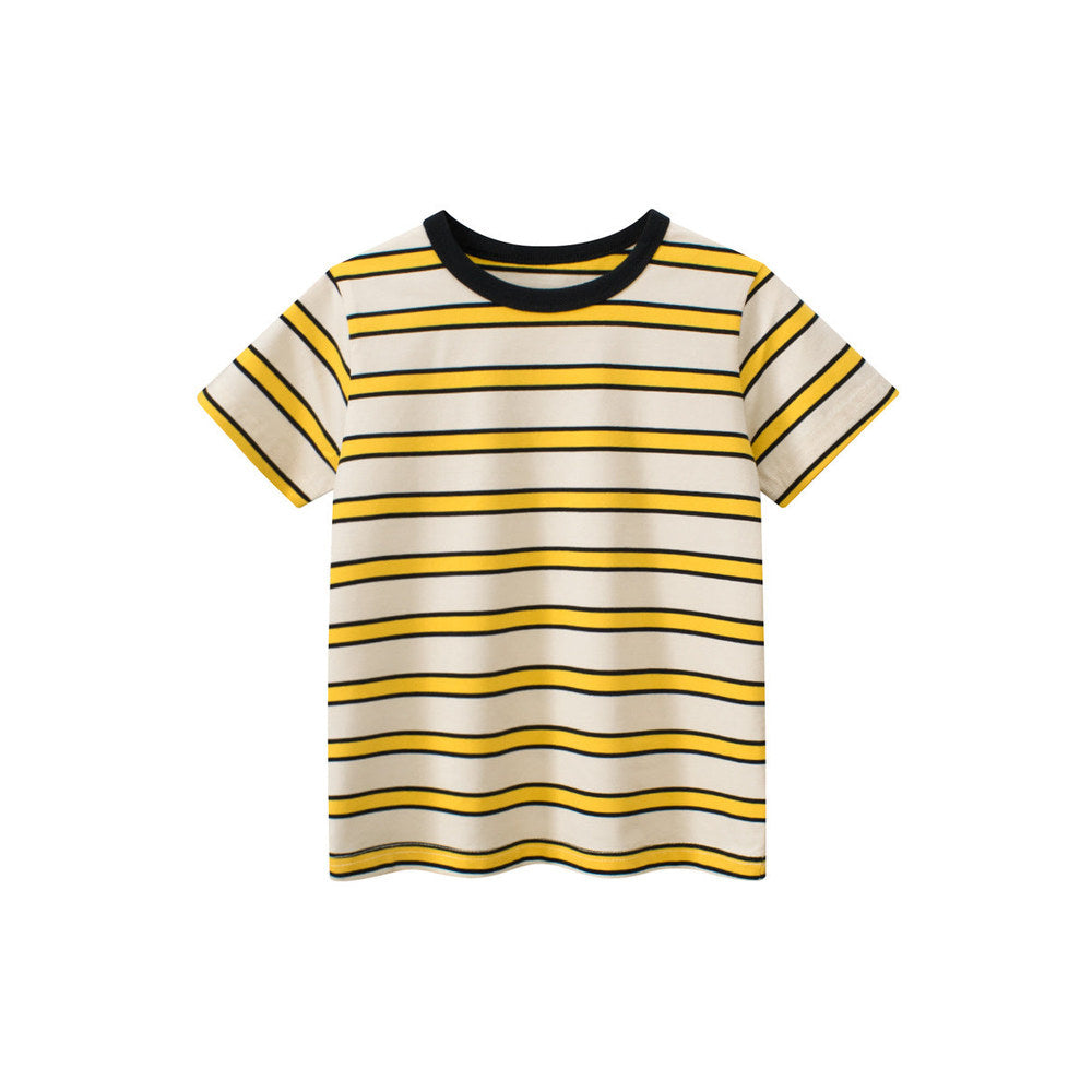 MyKids-USA® Boys’ Striped Pattern Casual T-Shirt In European And American Style