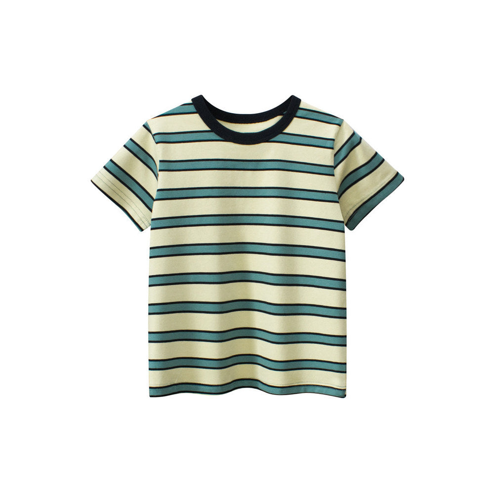MyKids-USA® Boys’ Striped Pattern Casual T-Shirt In European And American Style