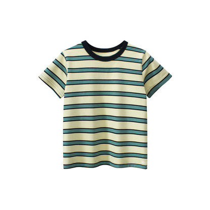 MyKids-USA® Boys’ Striped Pattern Casual T-Shirt In European And American Style