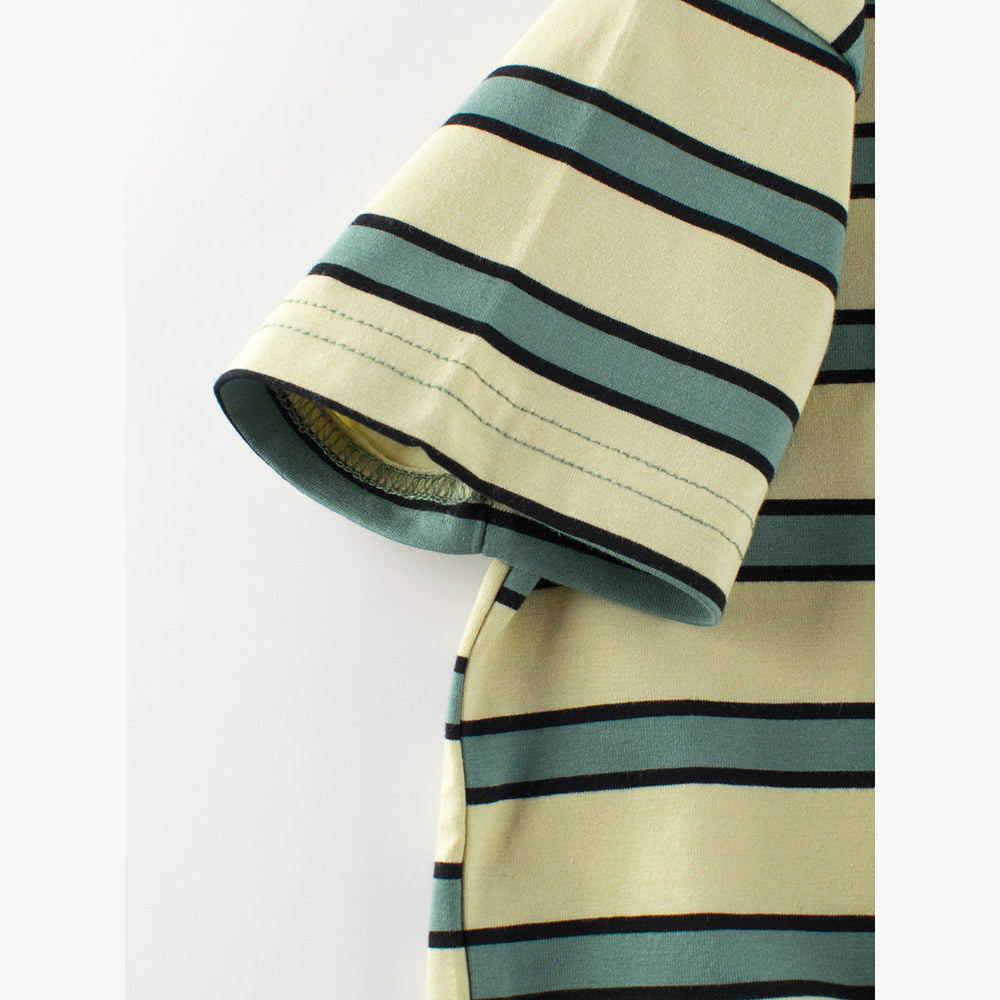 MyKids-USA® Boys’ Striped Pattern Casual T-Shirt In European And American Style