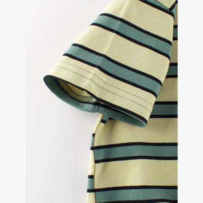 MyKids-USA® Boys’ Striped Pattern Casual T-Shirt In European And American Style