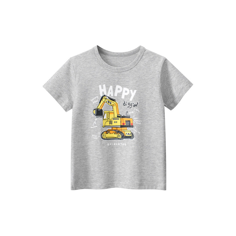 MyKids-USA® Boys’ Cartoon Digger Pattern T-Shirt In European And American Style