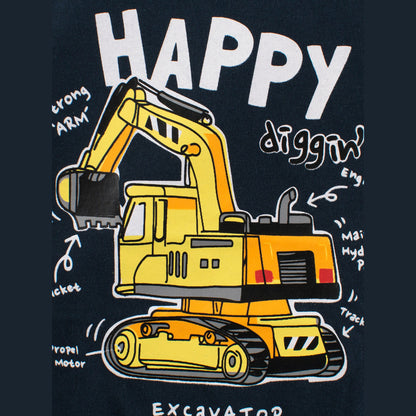 MyKids-USA® Boys’ Cartoon Digger Pattern T-Shirt In European And American Style