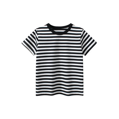 MyKids-USA® Boys’ Striped Pattern Casual T-Shirt In European And American Style