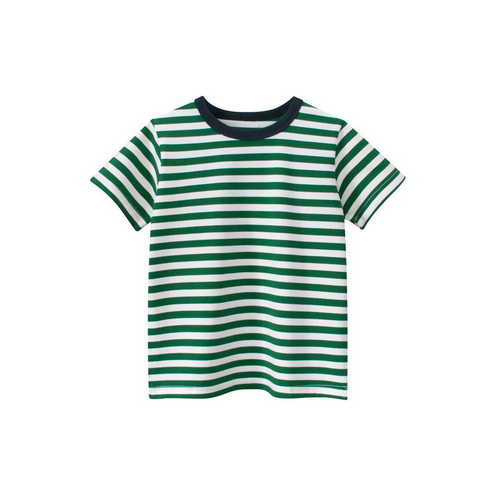 MyKids-USA® Boys’ Striped Pattern Casual T-Shirt In European And American Style