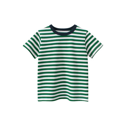 MyKids-USA® Boys’ Striped Pattern Casual T-Shirt In European And American Style