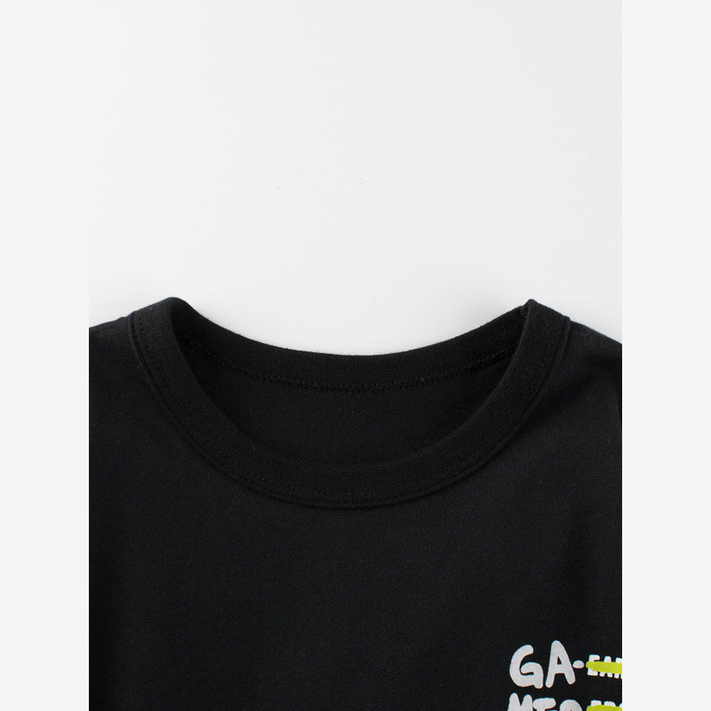 MyKids-USA® Boys’ Cartoon UFO Pattern T-Shirt In European And American Style