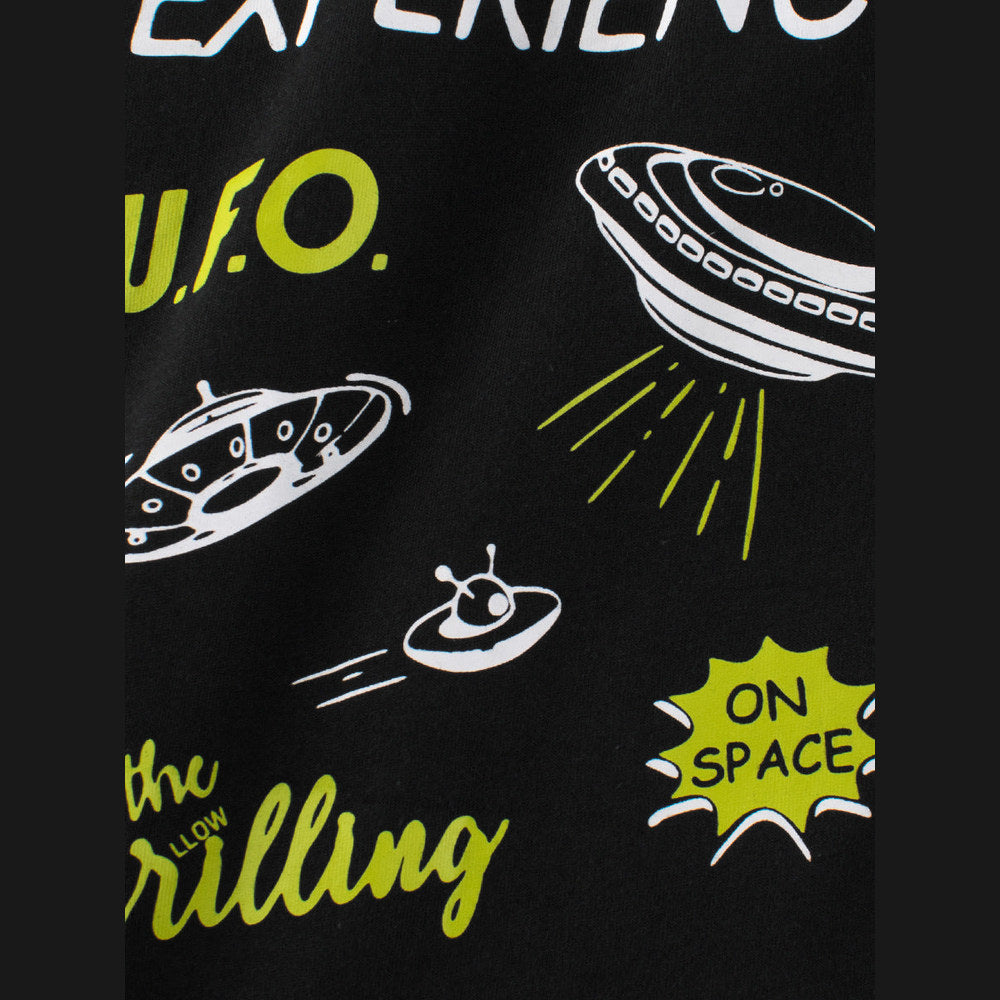MyKids-USA® Boys’ Cartoon UFO Pattern T-Shirt In European And American Style