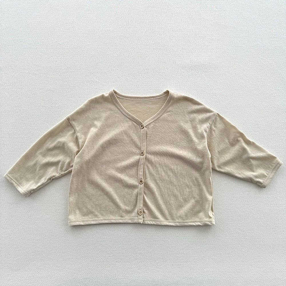 MyKids-USA® Kids Unisex Minimalist And Versatile Single Breasted Children’s Thin Cardigan Shirt