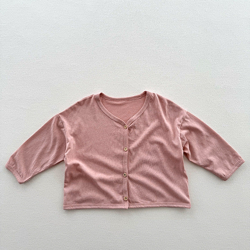 MyKids-USA® Kids Unisex Minimalist And Versatile Single Breasted Children’s Thin Cardigan Shirt