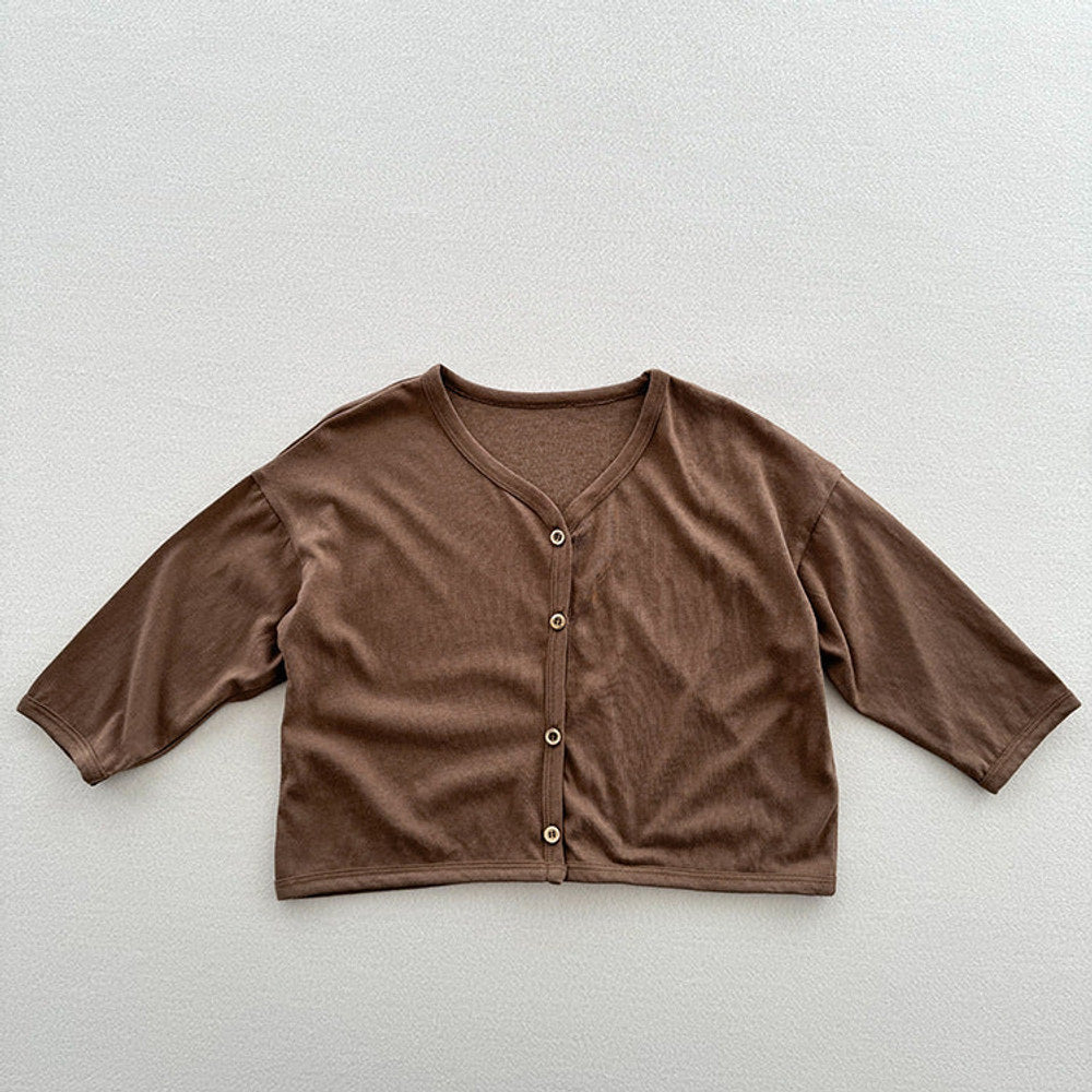 MyKids-USA® Kids Unisex Minimalist And Versatile Single Breasted Children’s Thin Cardigan Shirt