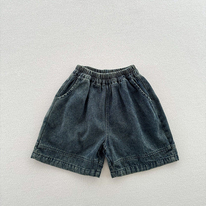 MyKids-USA® Nostalgic Unisex Dark Blue Denim Shorts