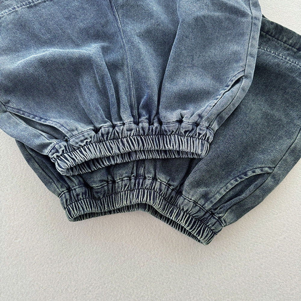 MyKids-USA® Nostalgic Unisex Dark Blue Denim Shorts