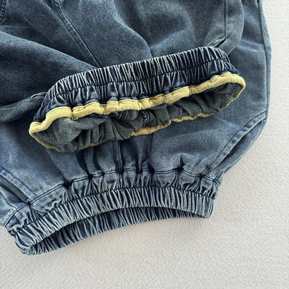 MyKids-USA® Nostalgic Unisex Dark Blue Denim Shorts
