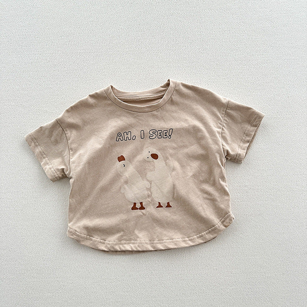 MyKids-USA® Kids Unisex Soft Comfortable Short Sleeves Silly Duck Pattern Top Casual T-Shirt