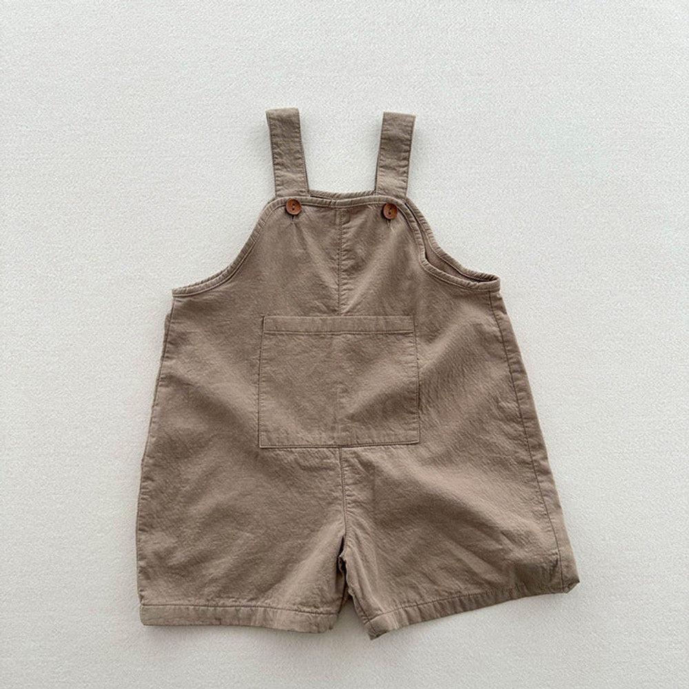 MyKids-USA® Arrival Summer Baby Kids Solid Color Cotton Overalls