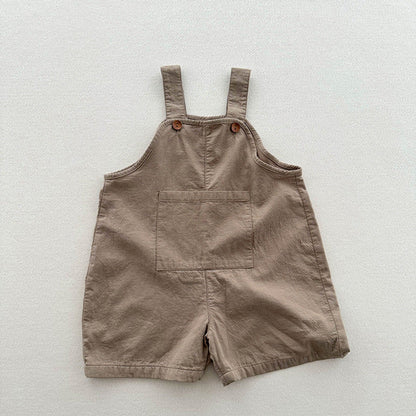 MyKids-USA® Arrival Summer Baby Kids Solid Color Cotton Overalls