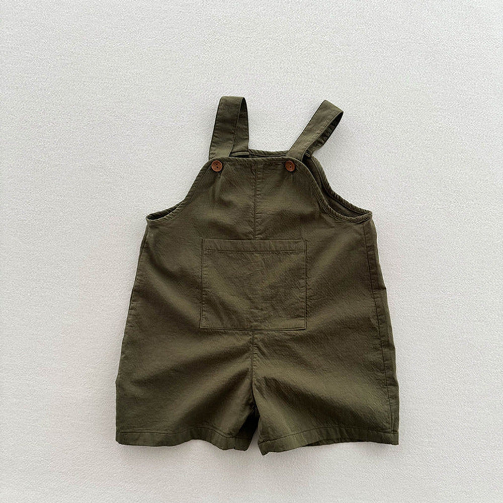 MyKids-USA® Arrival Summer Baby Kids Solid Color Cotton Overalls