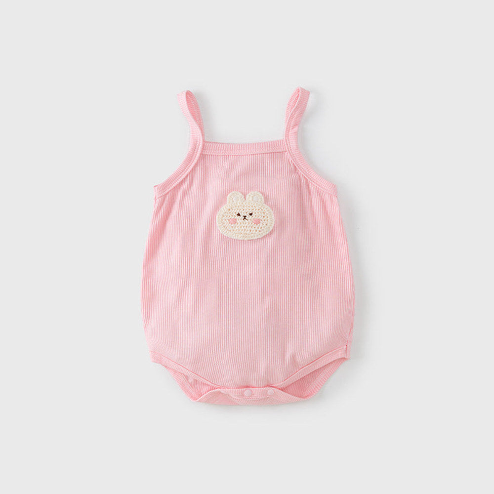MyKids-USA® Baby Kids Girls Cartoon Embroidery Sleeveless Strap bodysuit
