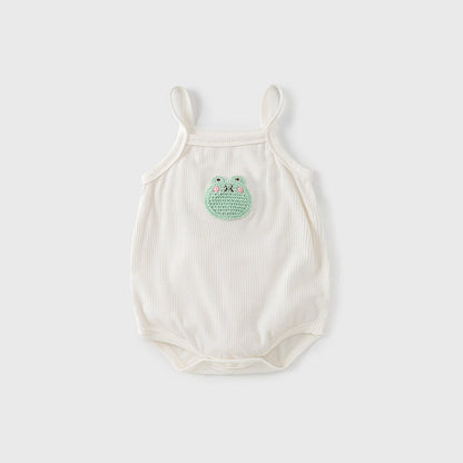 MyKids-USA® Baby Kids Girls Cartoon Embroidery Sleeveless Strap bodysuit