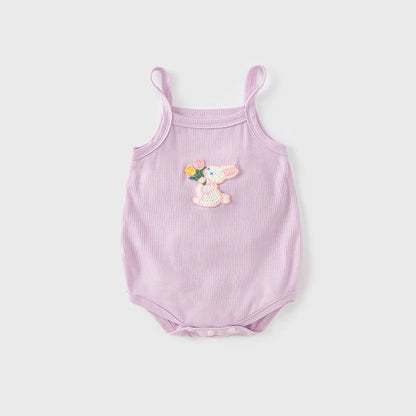 MyKids-USA® Baby Kids Girls Cartoon Embroidery Sleeveless Strap bodysuit
