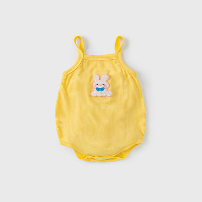 MyKids-USA® Baby Kids Girls Cartoon Embroidery Sleeveless Strap bodysuit
