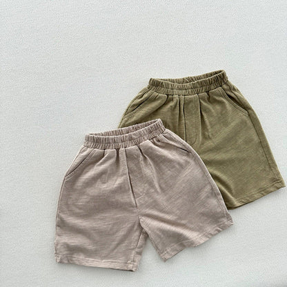 MyKids-USA® Unisex Casual Solid Color Cotton Shorts