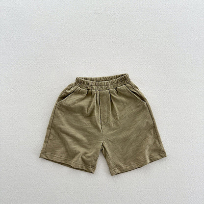 MyKids-USA® Unisex Casual Solid Color Cotton Shorts