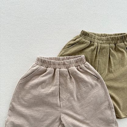 MyKids-USA® Unisex Casual Solid Color Cotton Shorts
