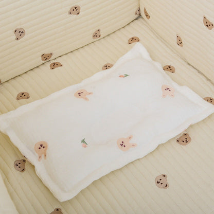 MyKids-USA® Children Molded Pillow, Breathable And Soft Gauze Cotton With Embroidery All-Season Universal Baby Pillow