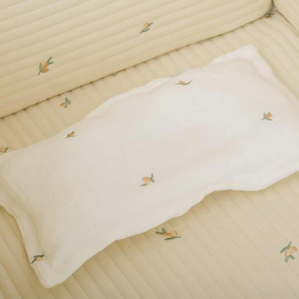 MyKids-USA® Children Molded Pillow, Breathable And Soft Gauze Cotton With Embroidery All-Season Universal Baby Pillow