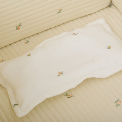 MyKids-USA® Children Molded Pillow, Breathable And Soft Gauze Cotton With Embroidery All-Season Universal Baby Pillow