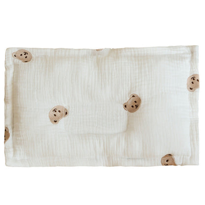 MyKids-USA® Children Molded Pillow, Breathable And Soft Gauze Cotton With Embroidery All-Season Universal Baby Pillow
