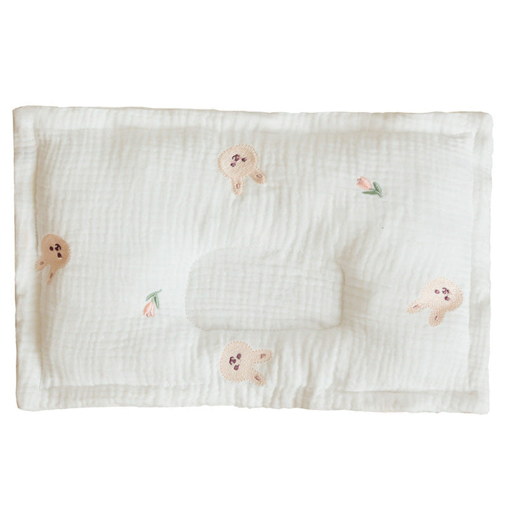MyKids-USA® Children Molded Pillow, Breathable And Soft Gauze Cotton With Embroidery All-Season Universal Baby Pillow