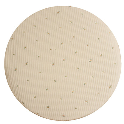 MyKids-USA® Bear Stitched Floor Mat, Embroidered, Round Shape, Detachable And Washable Baby Crawling Mat