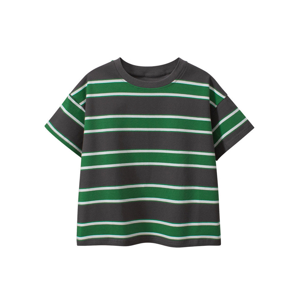 MyKids-USA® Children Boys And Girls’ Vintage Striped Loose Short Sleeves T-Shirt In European And American Style For