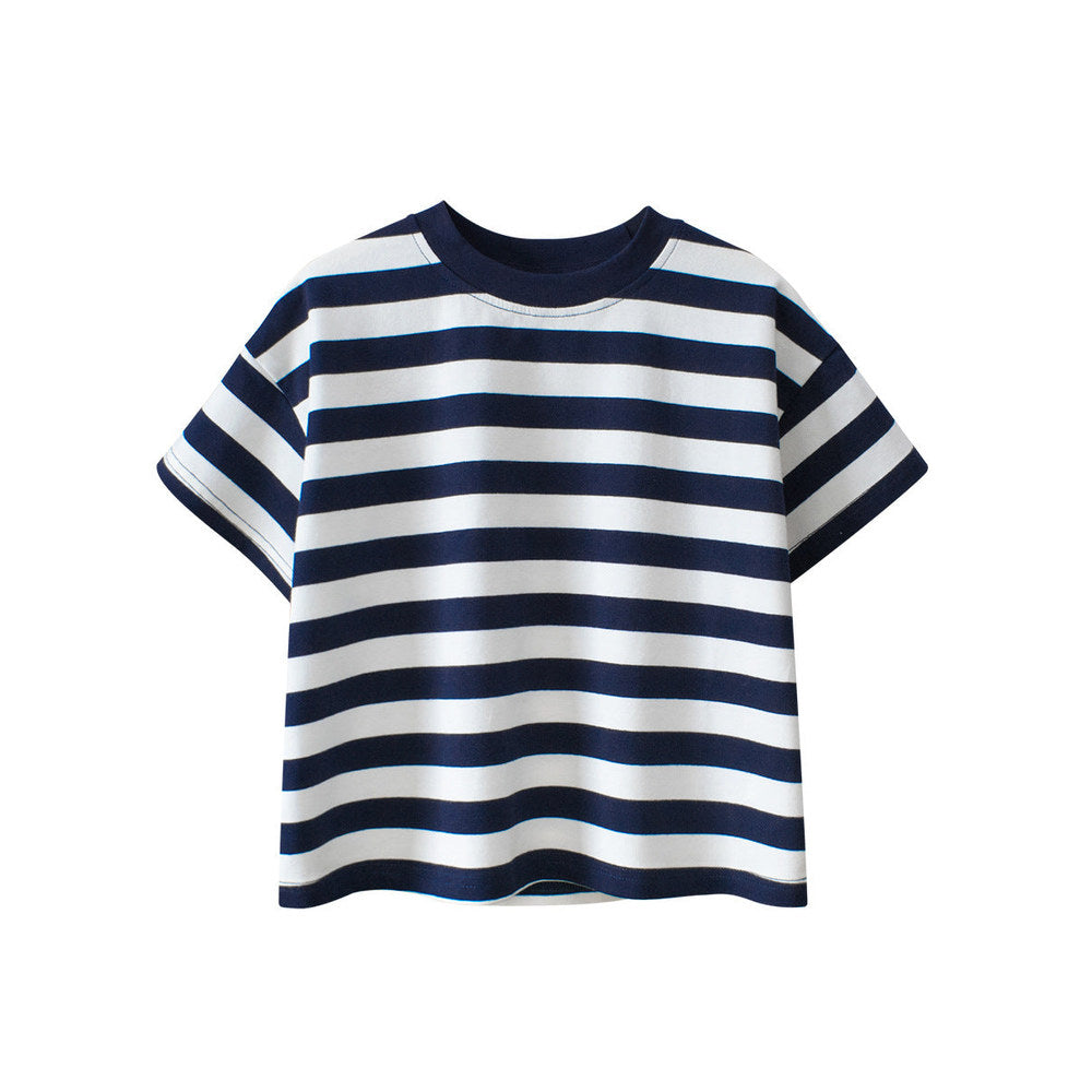 MyKids-USA® Children Boys And Girls’ Casual Striped Loose Short Sleeves T-Shirt In European And American Style For